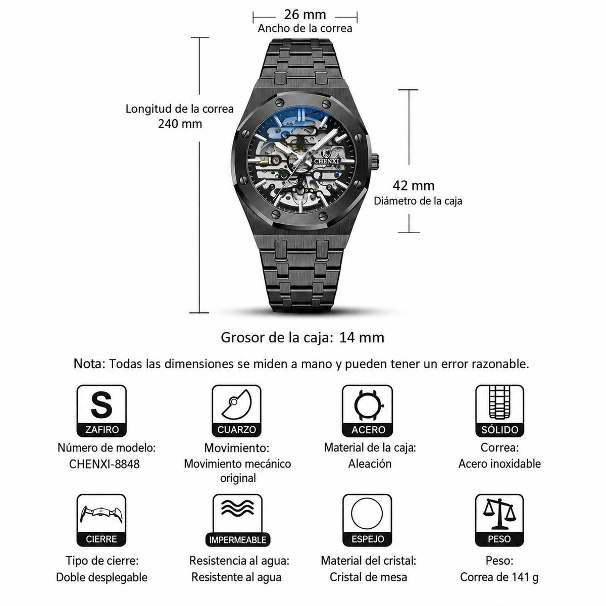 Reloj Chenxi 8848 Mecanico Automatico