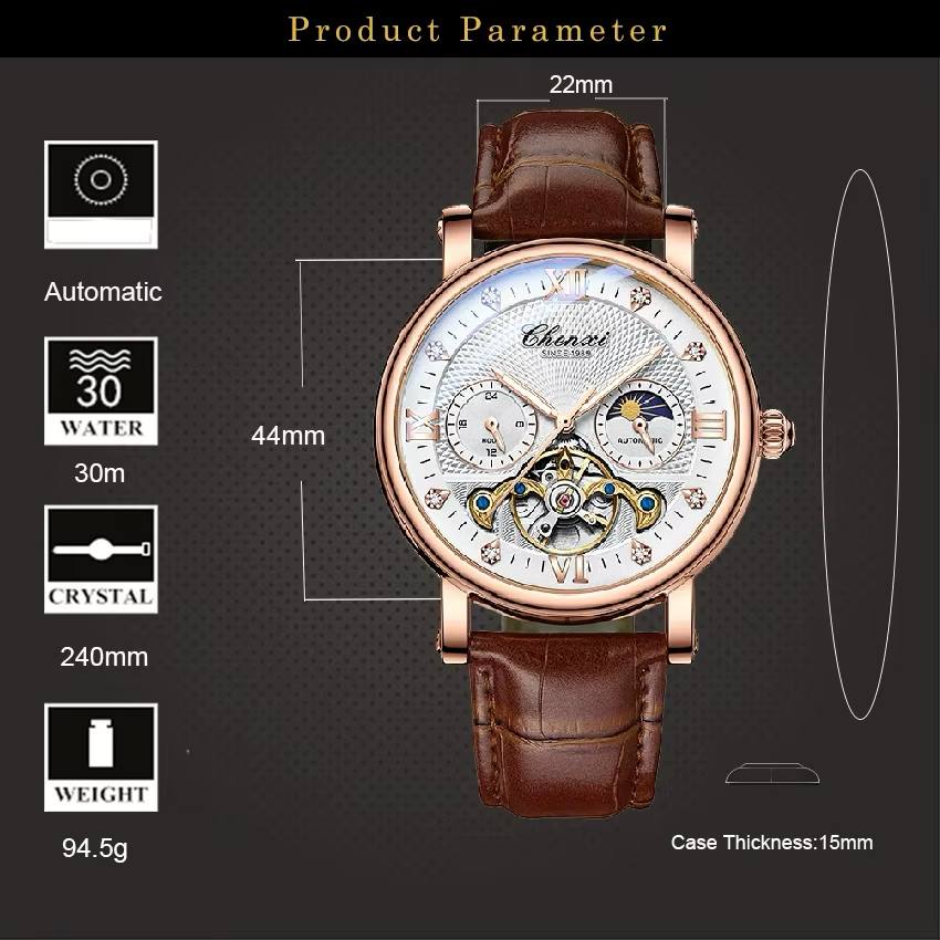 Reloj Chenxi 8876 Automatico Pulso Cuero